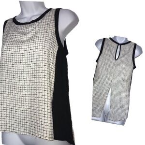 2/$20 Monteau Sleeveless Black White Plaid? Top XS